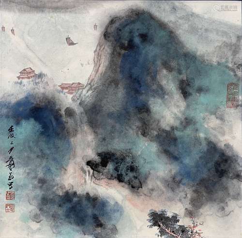 Splash-color Landscape, Scroll, Zhang Daqian