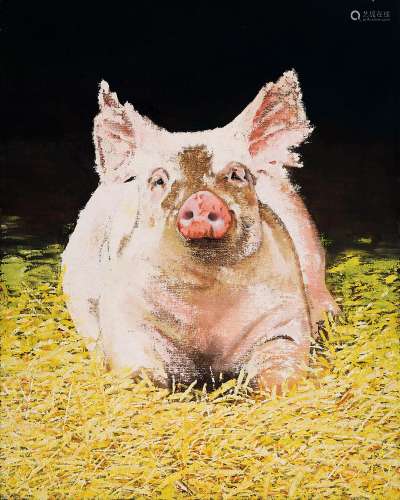 徐也秀2009年作 猪 布面油画