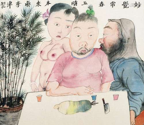 李津（B.1962）妙觉常秋 镜框 设色纸本