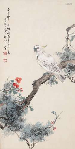 颜伯龙（1895～1954）白鹦鹉 立轴 设色纸本