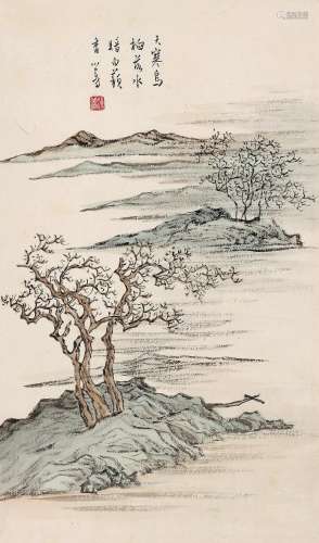 溥儒（1896～1963）山水 立轴 设色纸本
