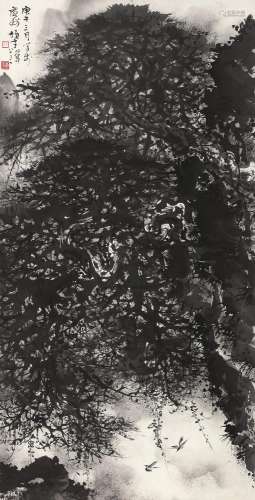 黎雄才（1910～2001）松树 立轴 水墨纸本