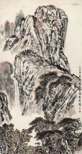 方济众（1923～1987）1986年作 松云万壑图 镜心 设色纸本