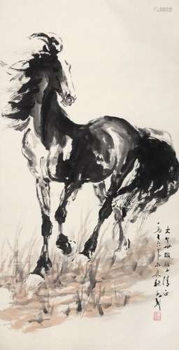 王子武（b.1936）1976年作 立马图 镜心 设色纸本