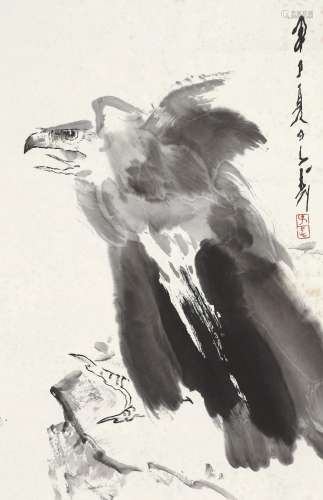 王子武（b.1936）鹰 镜心 水墨纸本