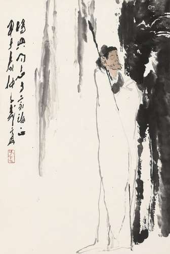 王子武（b.1936）杜甫 立轴 水墨纸本