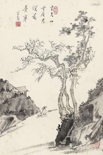 溥儒（1896～1963）山中秋思 镜片 设色纸本