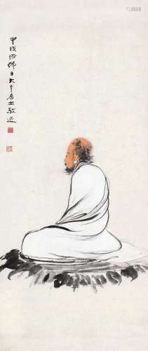 张大千（1899～1983）达摩 镜心 设色纸本