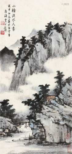 黄君璧（1898～1991）小桥流水 立轴 设色纸本