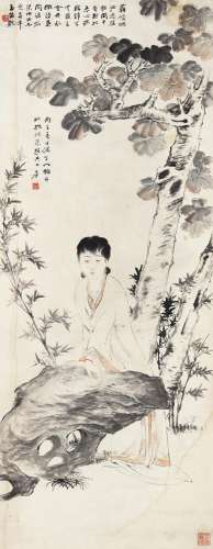 张大千（1899～1983）秋君像 立轴 设色纸本