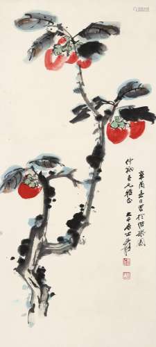 张大千（1899～1983）六时吉祥图 立轴 设色纸本