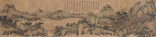 廷雍（1853～1900）山水 镜框 设色纸本