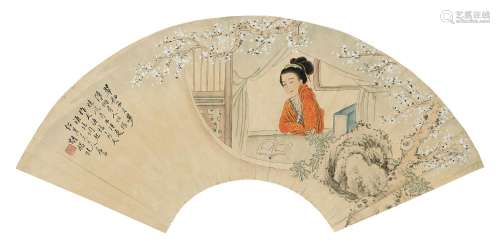 胡锡珪（1839～1883）仕女 镜心 设色纸本
