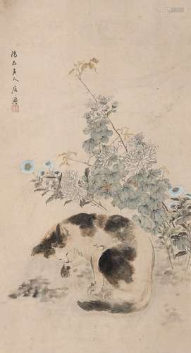 居廉（1828～1904）小猫 立轴 设色纸本