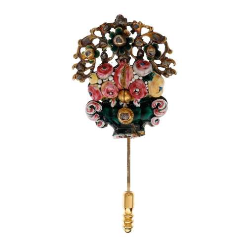 Needle - floral pendant, late 17th century - early 18th cent...