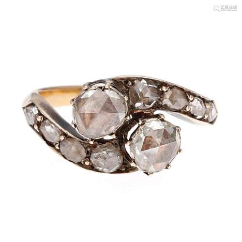 Diamonds you and me ring, early 20th Century.