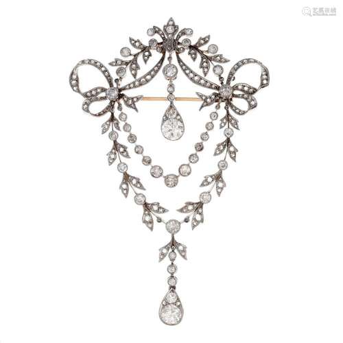 Belle Époque diamond brooch, circa 1910.