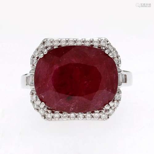 Ruby and diamonds ring.