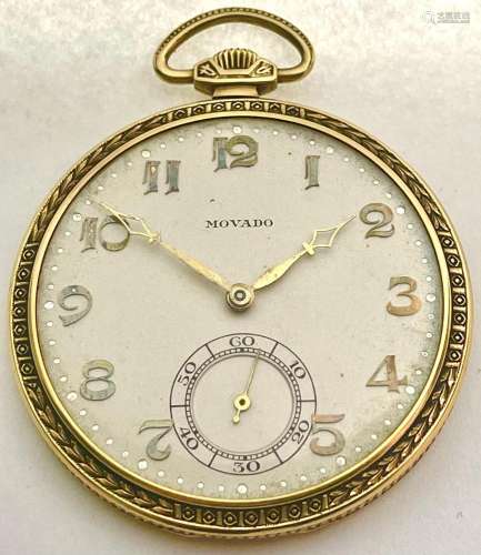 Movado pocket watch mid 20th century.