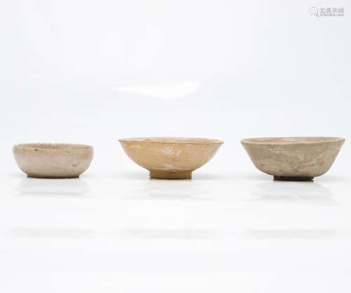Three Chinese Song porcelain bowls, probably 13th Century.