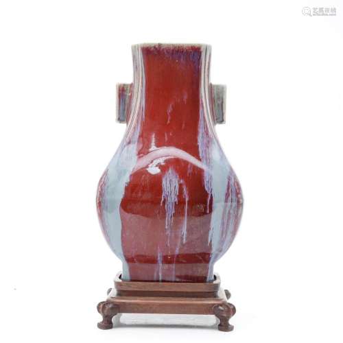 Chinese "Hu" vase, Tongzhi period, in flambé porce...