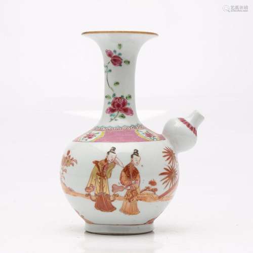 Chinese Qing-style kendi in rose family porcelain, 18th Cent...