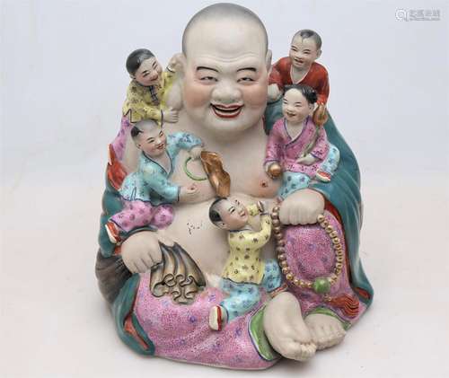 "Buddha with children", Chinese porcelain group, 2...