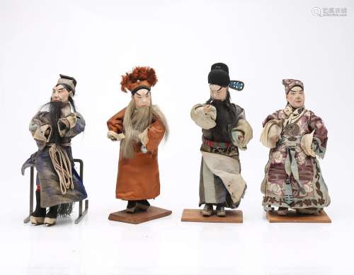"Sheng", four Chinese opera puppets, 19th Century.