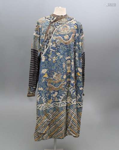 Chinese Qing "jifu" court tunic, silk brocade with...