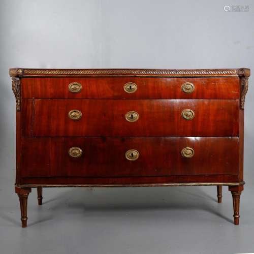 Louis XVI Northitalian chest of drawers in mahogany, circa 1...