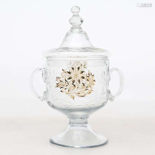 Compote jar in carved, gilt and lacquered crystal by La Gran...