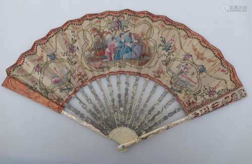 French Louis XVI style fan, circa 1780.