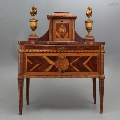 Catalan Carlos IV dressing table in mahogany, rosewood and f...