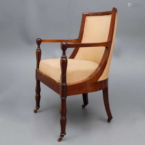 Directoire style armchair in mahogany, early 19th century.