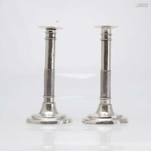 Pair of Empire silver candlesticks from Córdoba, around 1810...