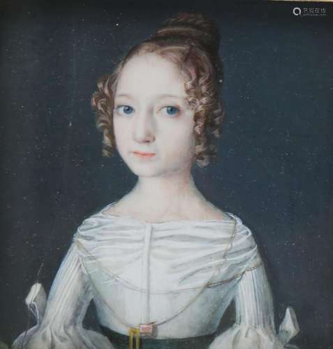 ESCUELA ESPAÑOLA, 1837. Portrait of a girl.