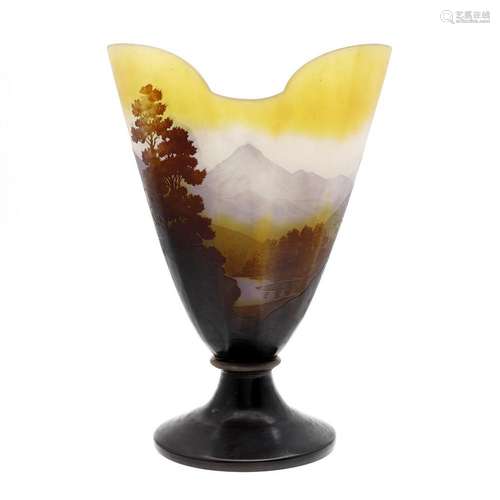 EMILLE GALLÉ. Vosges Landscape Vase.