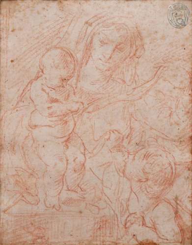 EGISTO ROSSI. Madonna with Child and Saint John.