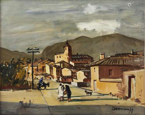 RAFAEL DURANCAMPS. View of Maluenda (Zaragoza). (d)