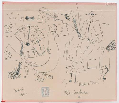 JEAN COCTEAU. Pigeon and bullfighting scenes. (d)