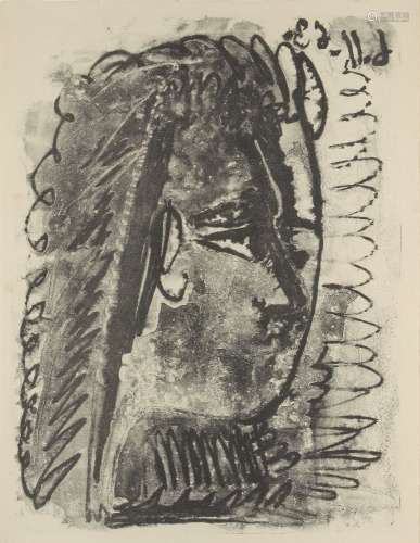 Pablo Picasso, Espagnol 1881-1973- Profil de femme regardant...