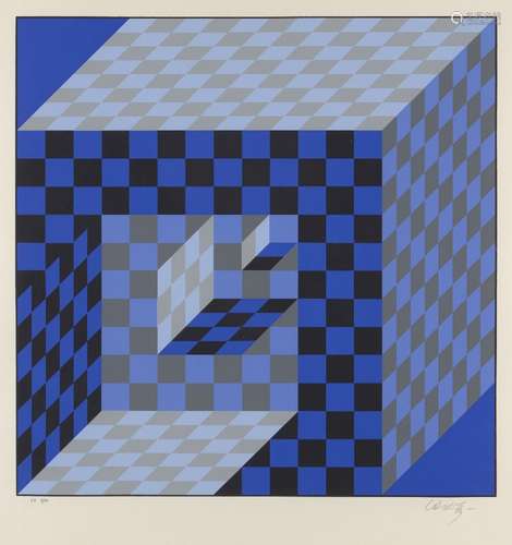 Victor Vasarely, Hongrois/Français 1906-1997- Felhoe, 1989 ;...