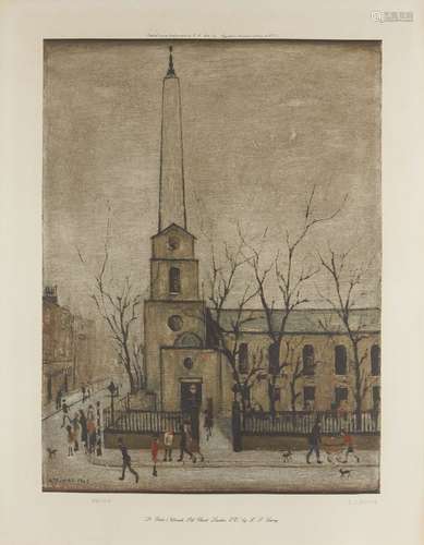 Laurence Stephen Lowry RBA RA, Britannique 1887-1976- L'égli...