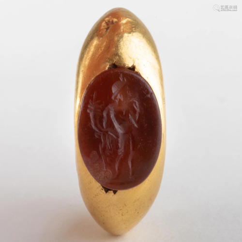 Ancient Roman Carnelian Agate Intaglio of Harpocrates