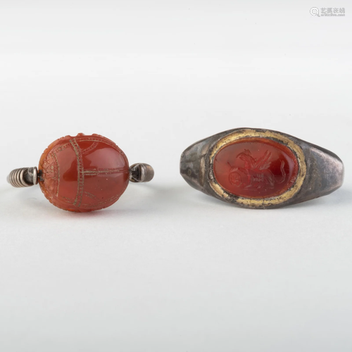 Two Carnelian Agate Rings