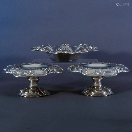 Pair of Reed & Barton Silver 'Francis I' Compotes and a