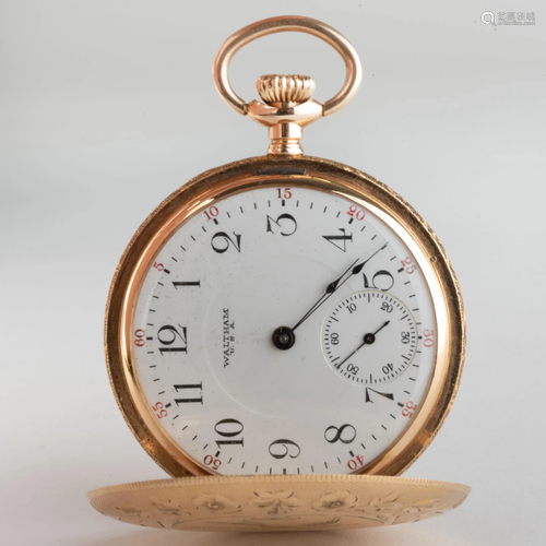 B.W.C. Co. 14K Gold Engraved Pocket Watch, Movement by