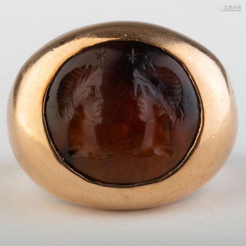 Ancient Roman Carnelian Agate Intaglio of the Divine