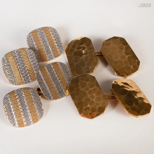 Two Pairs of Gold Cufflinks