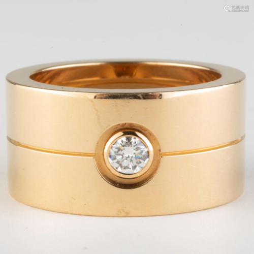 Cartier 18k Gold and Diamond Double Band Ring